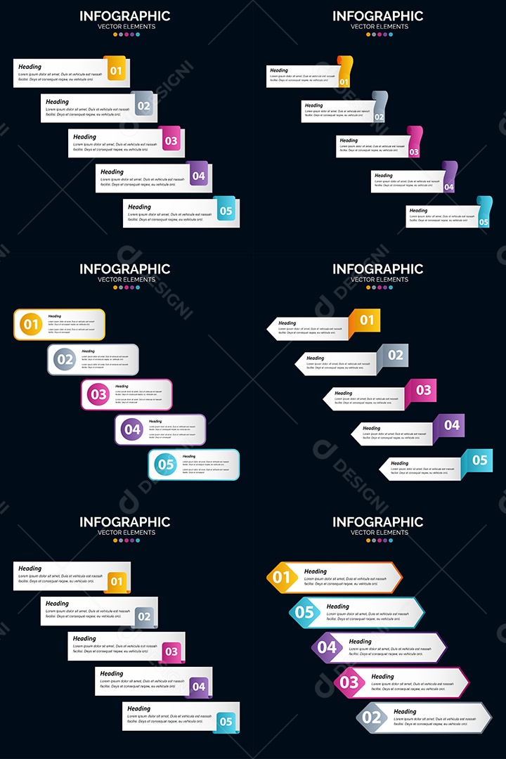Conjunto de infográficos vetoriais para fazer sua publicidade Vetor EPS