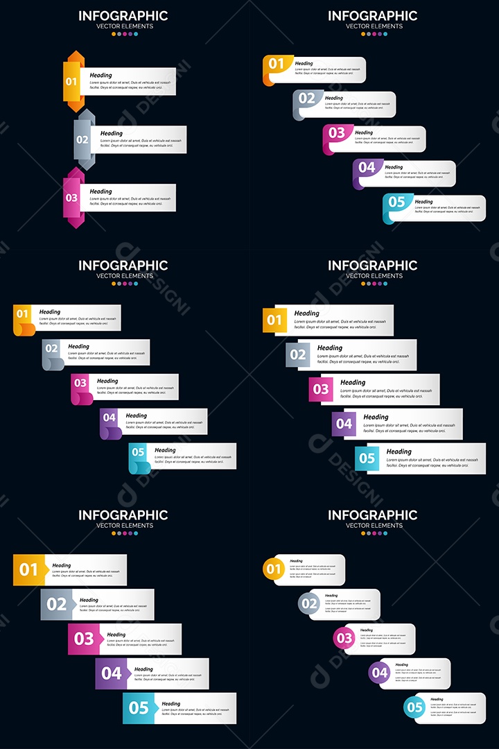 Conjunto de infográficos vetoriais para fazer sua publicidade Vetor EPS