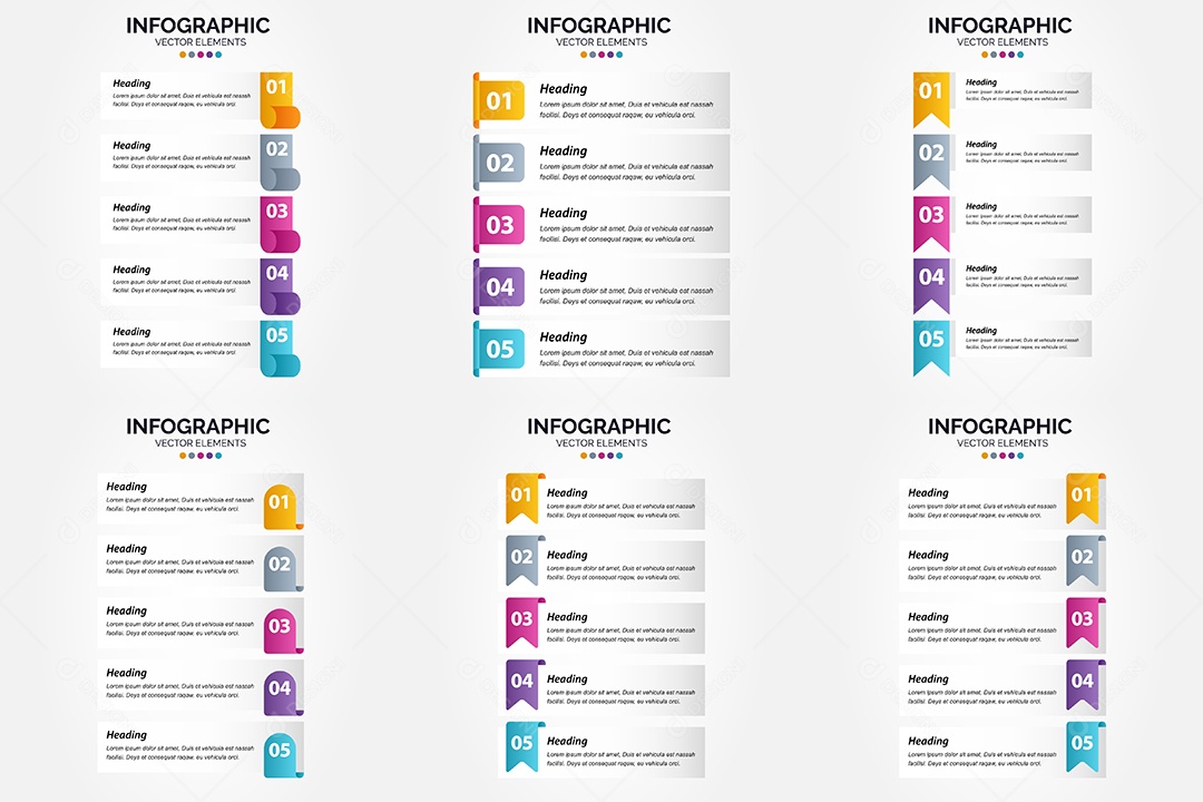 Conjunto de infográficos vetoriais para fazer sua publicidade Vetor EPS