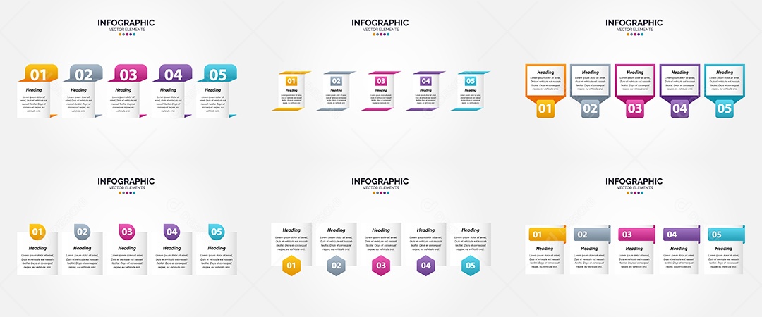 Conjunto de infográficos vetoriais para fazer sua publicidade Vetor EPS