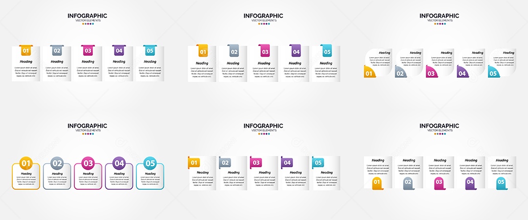 Conjunto de infográficos vetoriais para fazer sua publicidade Vetor EPS