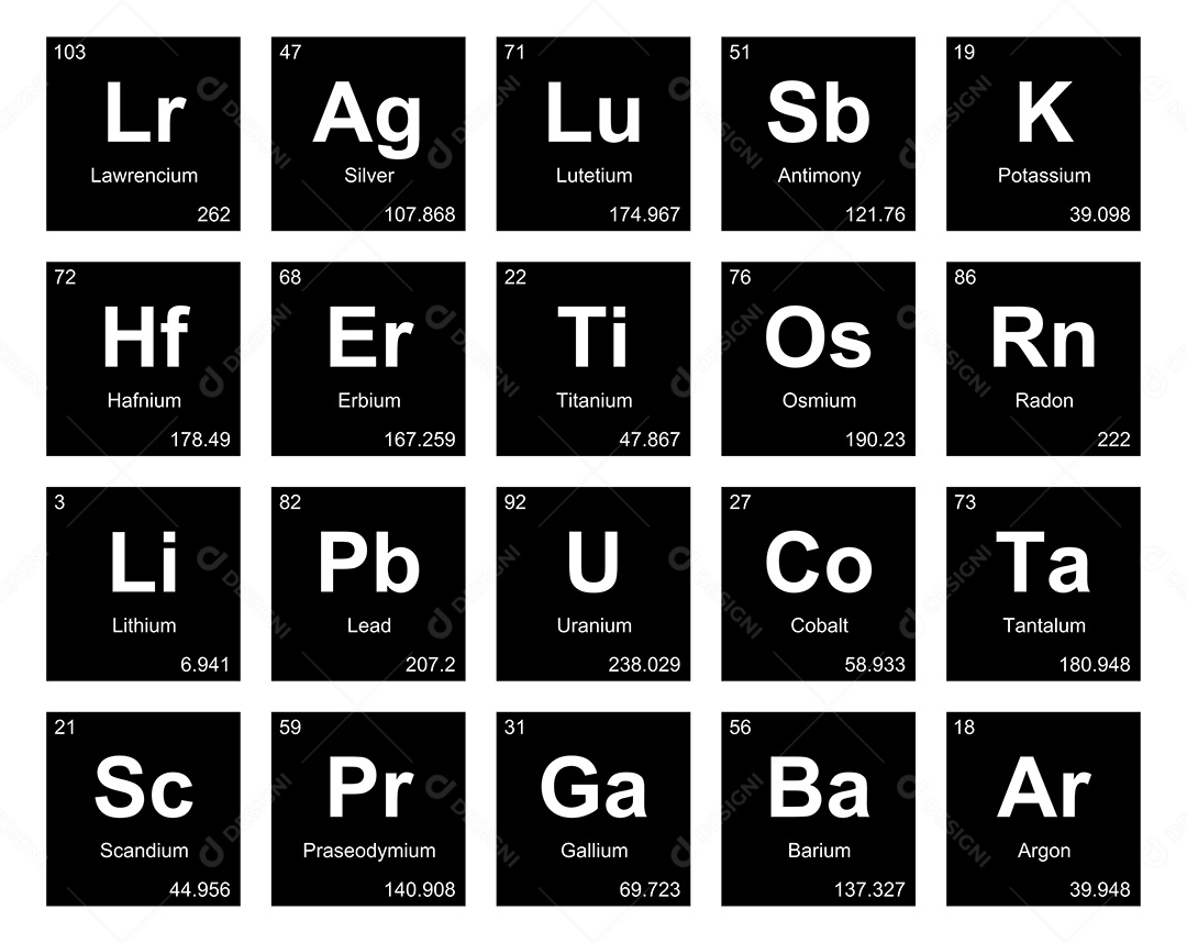 Tabela Periódica Ícones Vetor EPS