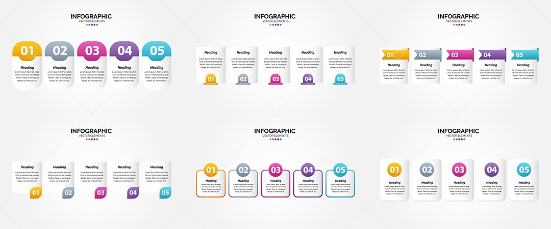 Conjunto de infográficos vetoriais para fazer sua publicidade Vetor EPS