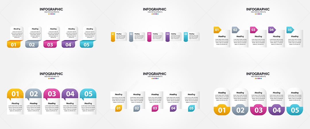 Conjunto de infográficos vetoriais para fazer sua publicidade Vetor EPS