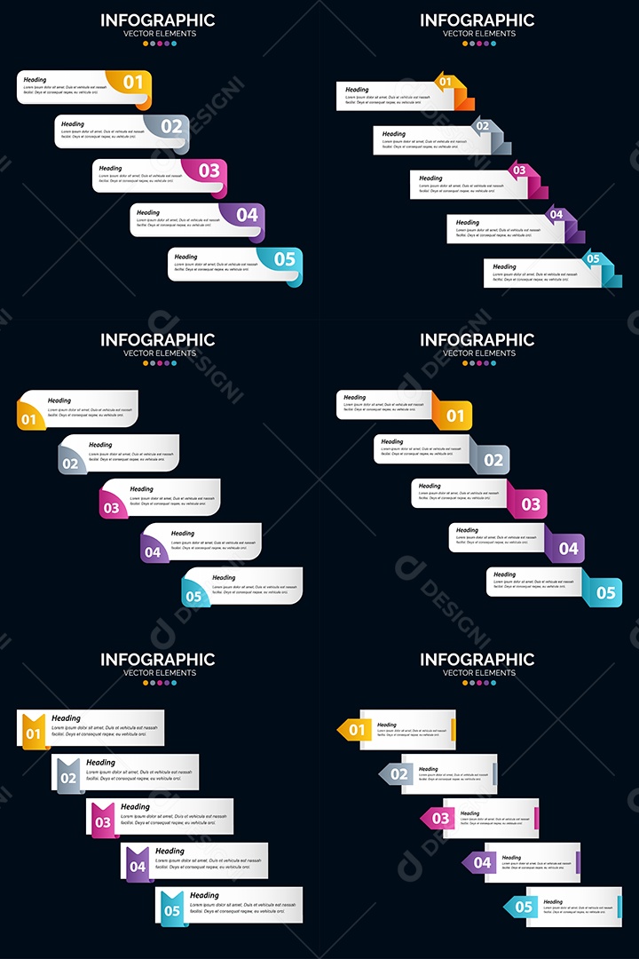 Conjunto de infográficos vetoriais para fazer sua publicidade Vetor EPS