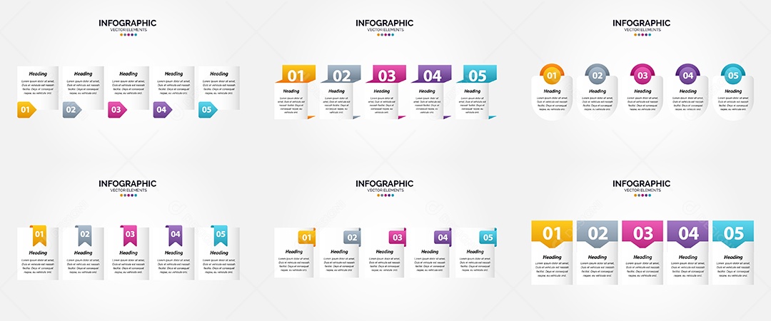 Conjunto de infográficos vetoriais para fazer sua publicidade Vetor EPS