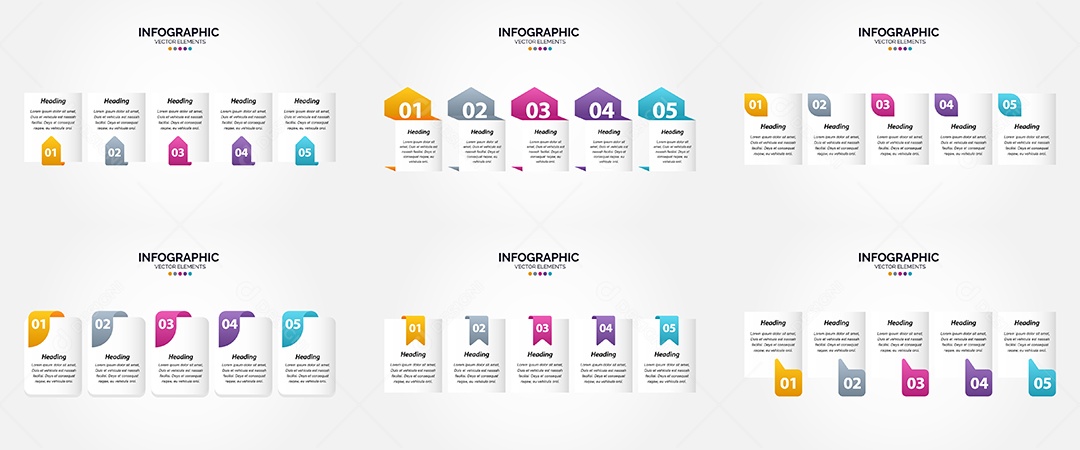 Conjunto de infográficos vetoriais para fazer sua publicidade Vetor EPS