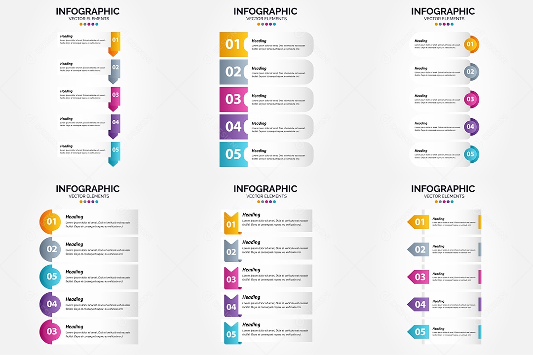 Conjunto de infográficos vetoriais para fazer sua publicidade Vetor EPS