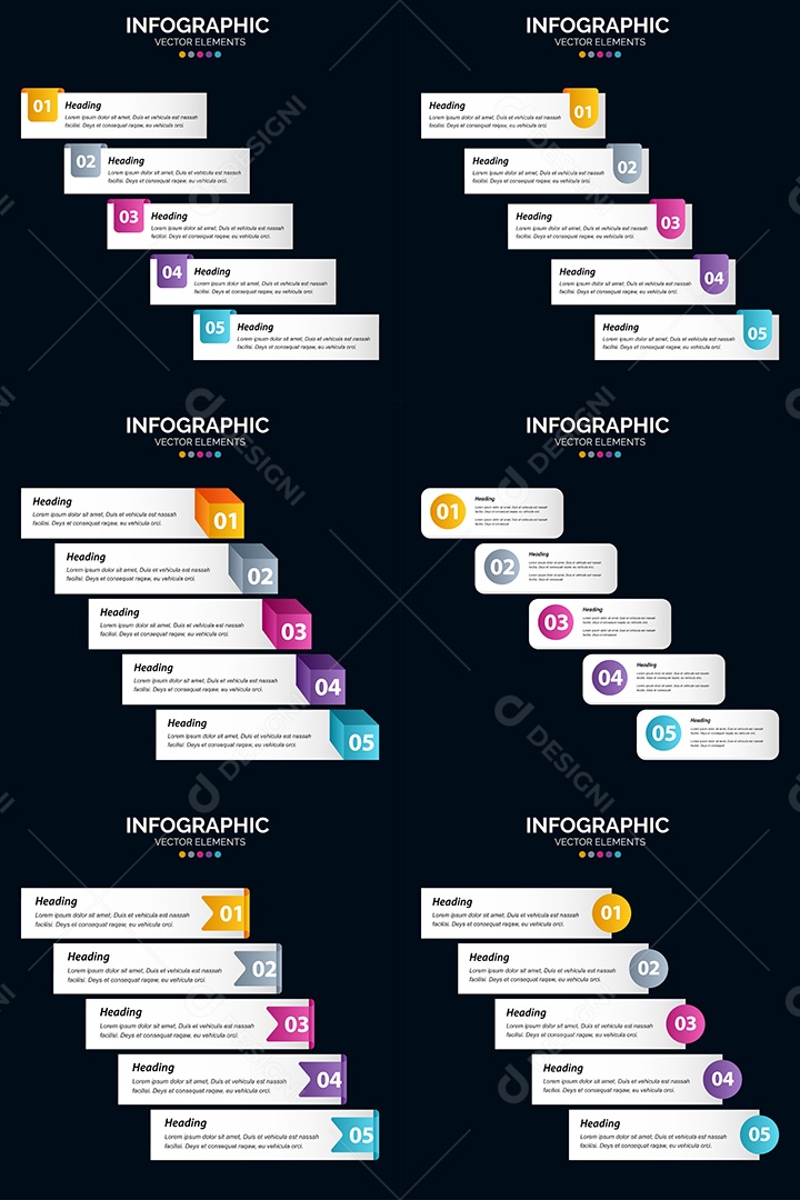 Conjunto de infográficos vetoriais para fazer sua publicidade Vetor EPS