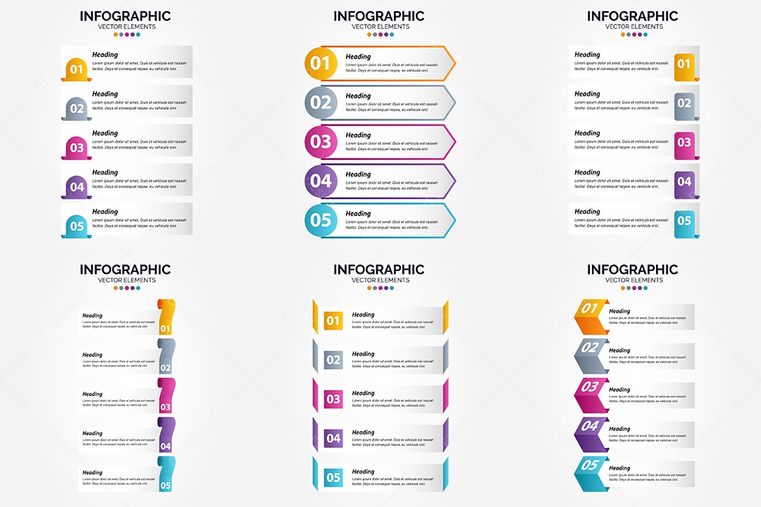 Conjunto de infográficos vetoriais para fazer sua publicidade Vetor EPS