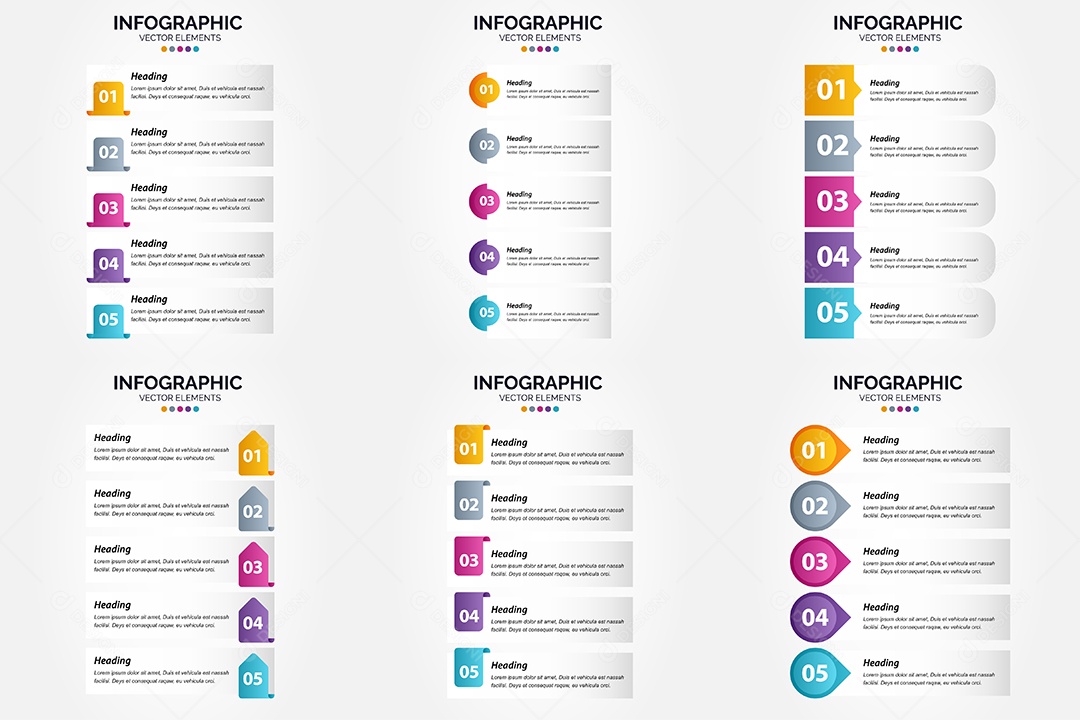 Conjunto de infográficos vetoriais para fazer sua publicidade Vetor EPS