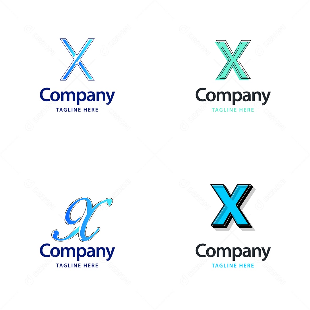 Logo X Logotipos Modernos AI Editável
