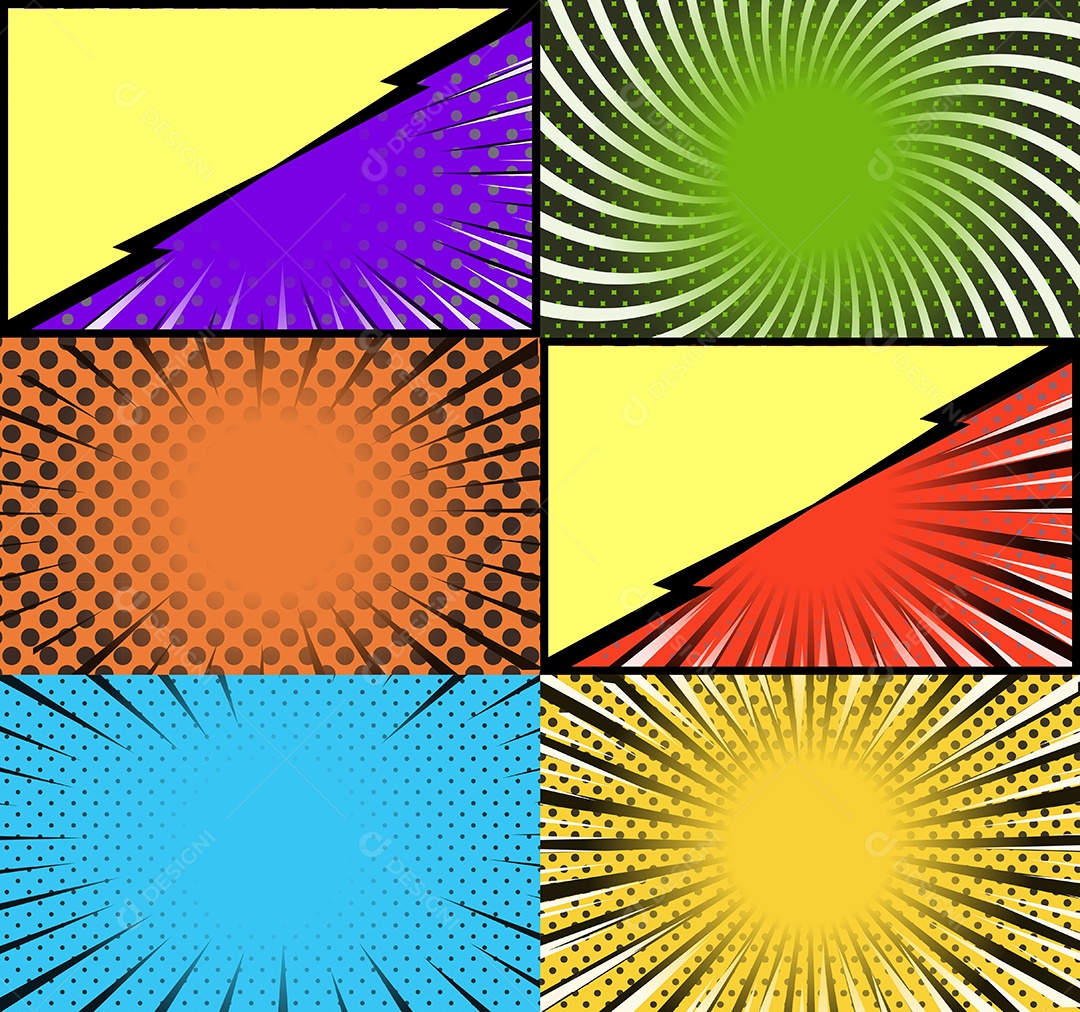 Vetor retrô de fundo em quadrinhos Colorida Vetor EPS