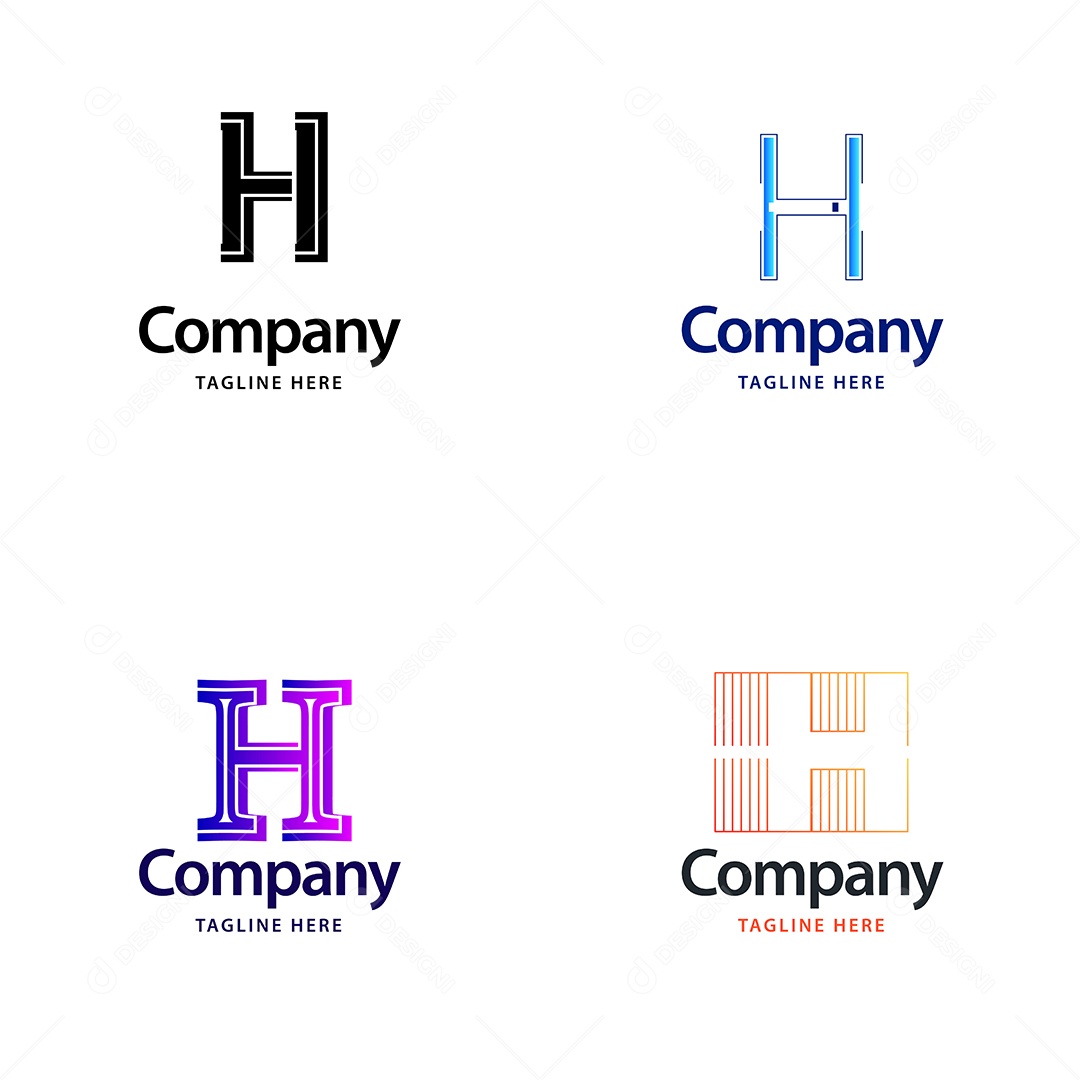 Logo H Logotipos Modernos AI Editável