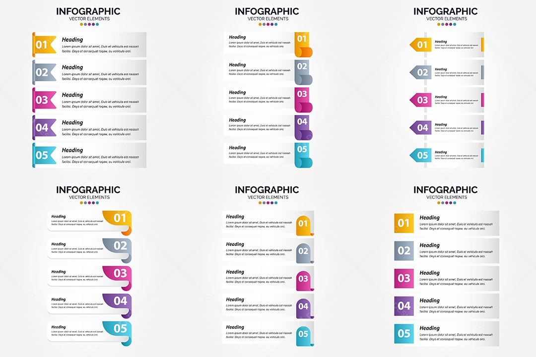 Conjunto de infográficos vetoriais para fazer sua publicidade Vetor EPS
