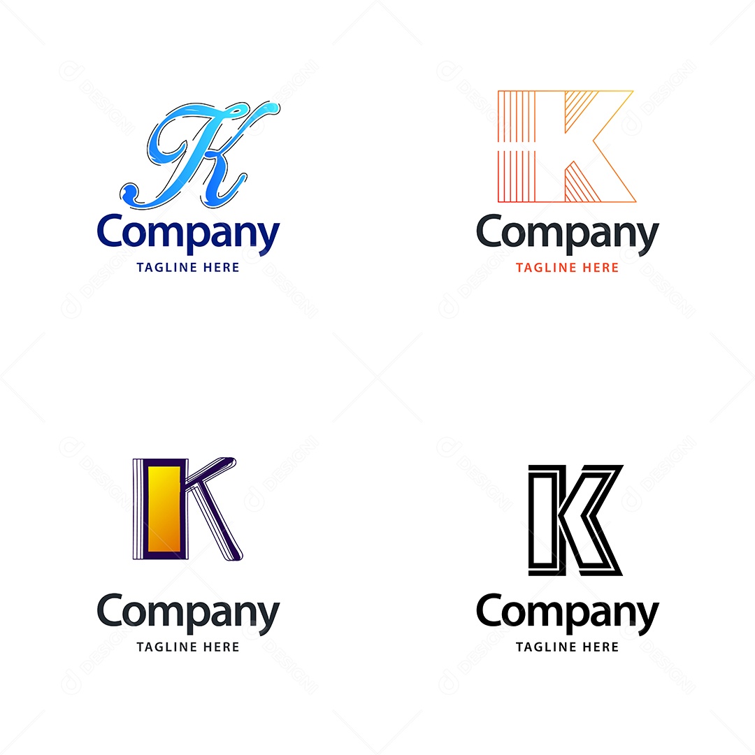 Logo K Logotipos Modernos AI Editável