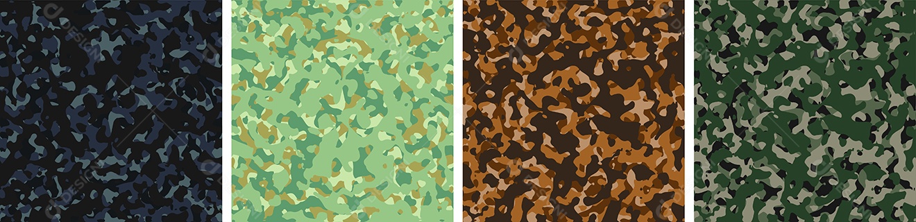 Padrão de Conjunto de fundo de Camuflagem Vetor EPS