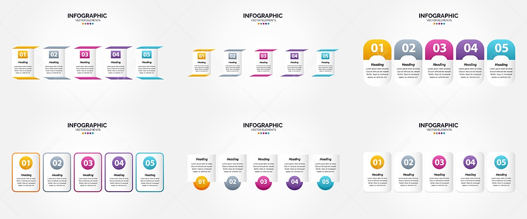 Conjunto de infográficos vetoriais para fazer sua publicidade Vetor EPS