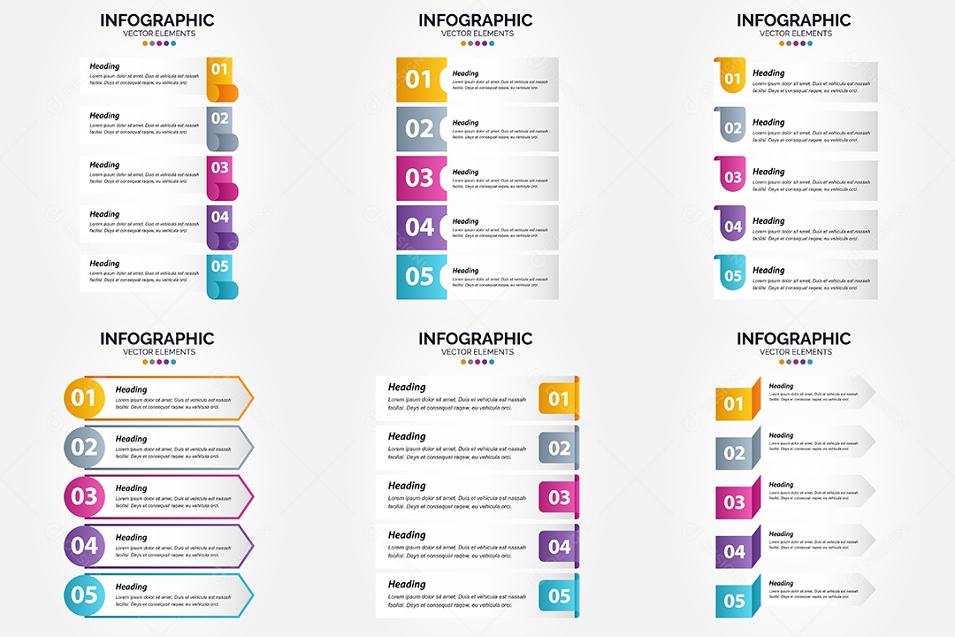 Conjunto de infográficos vetoriais para fazer sua publicidade Vetor EPS