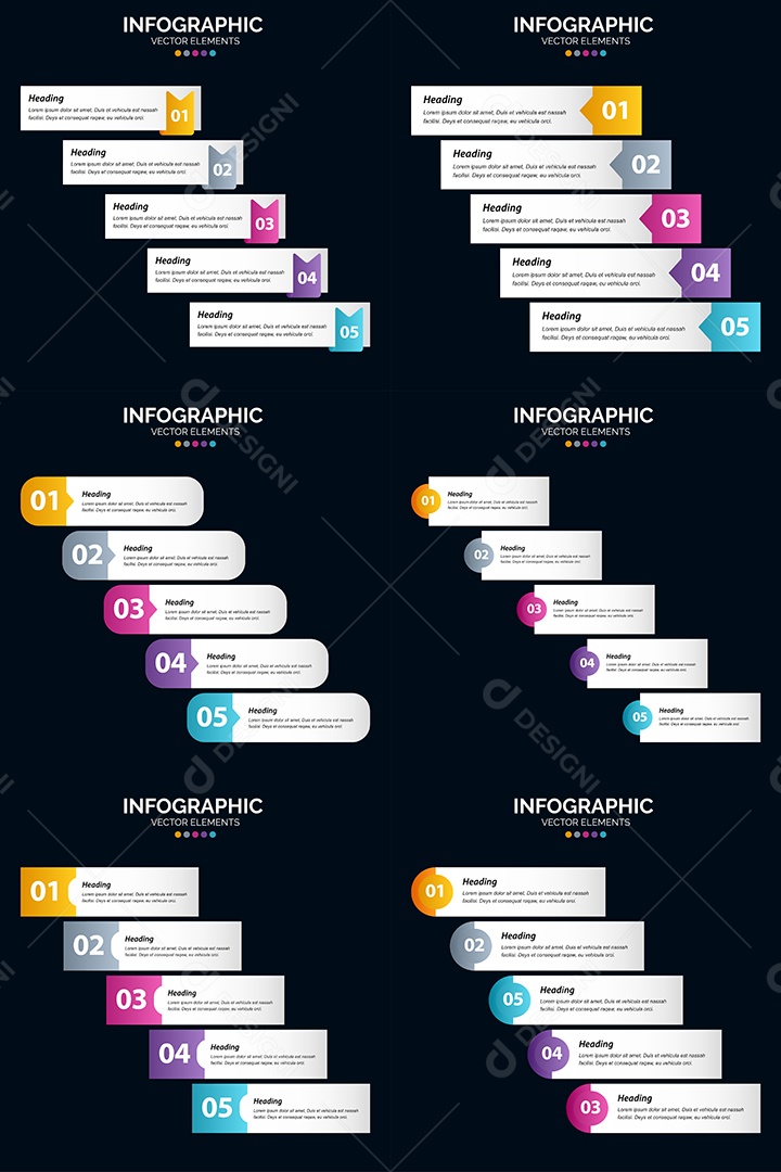 Conjunto de infográficos vetoriais para fazer sua publicidade Vetor EPS