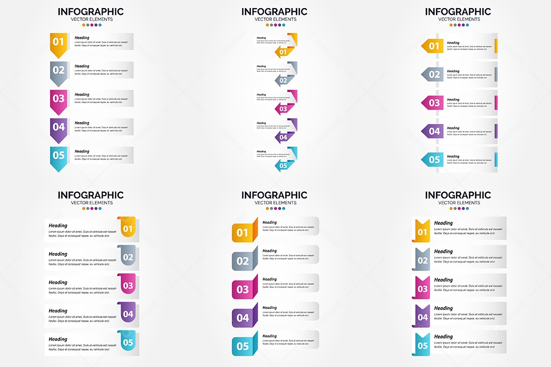 Conjunto de infográficos vetoriais para fazer sua publicidade Vetor EPS