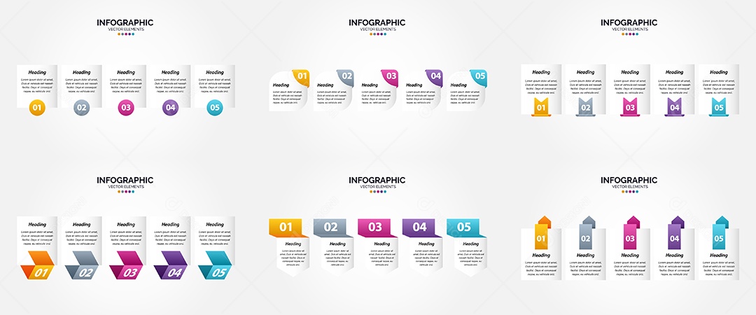 Conjunto de infográficos vetoriais para fazer sua publicidade Vetor EPS