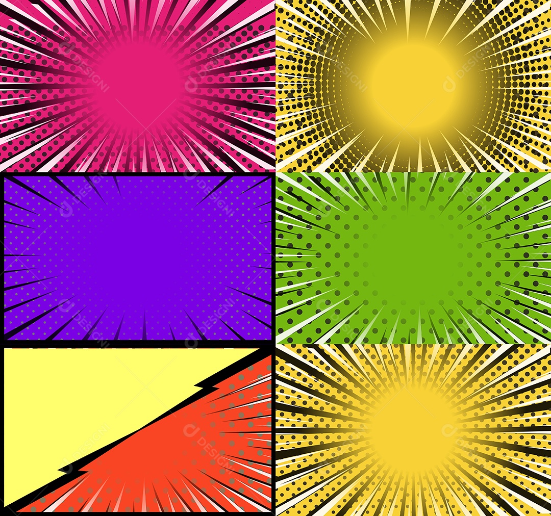 Vetor retrô de fundo em quadrinhos Colorida Vetor EPS