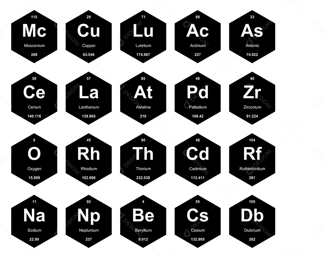 Tabela Periódica Ícones Vetor EPS