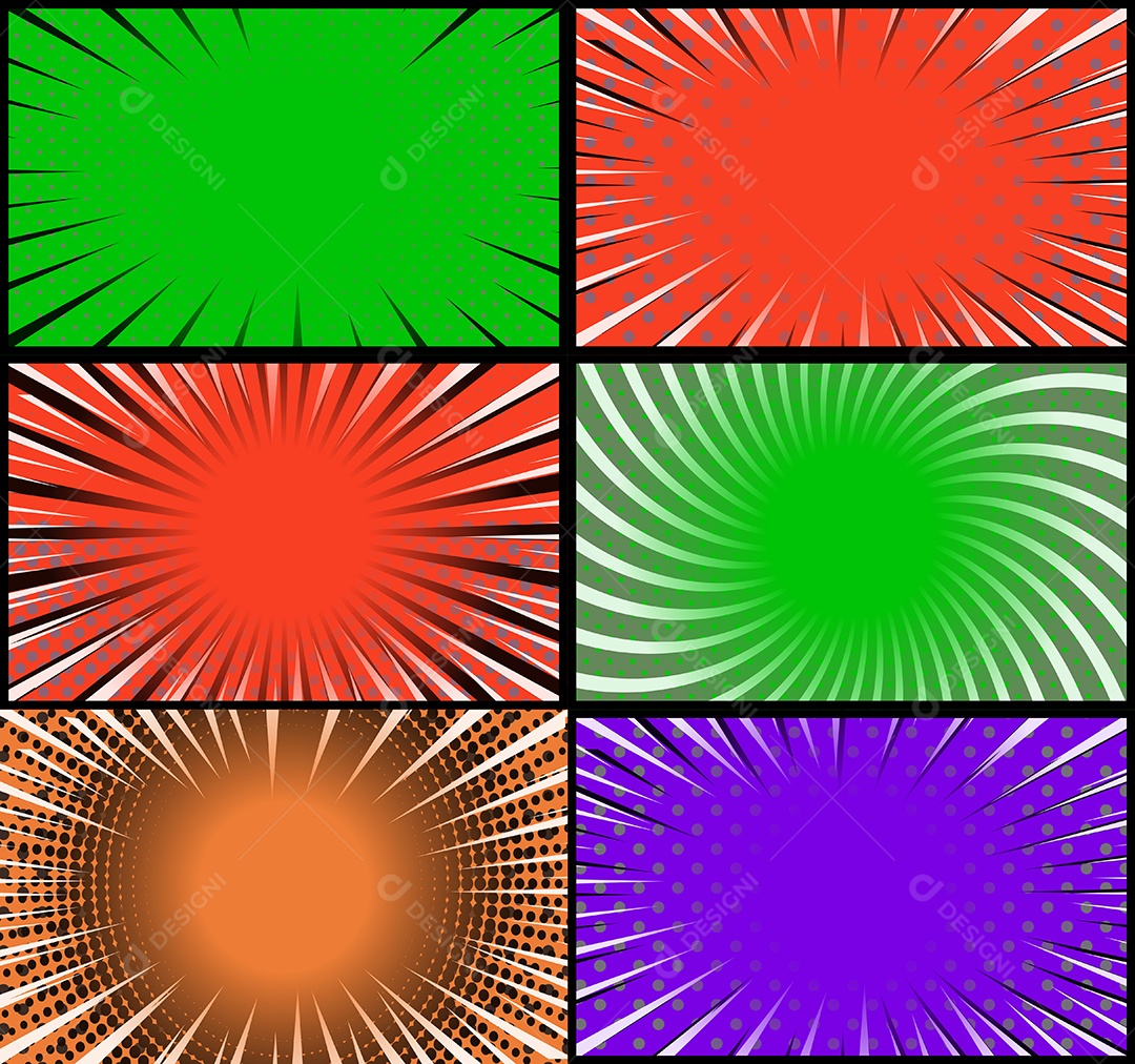 Vetor retrô de fundo em quadrinhos Colorida Vetor EPS