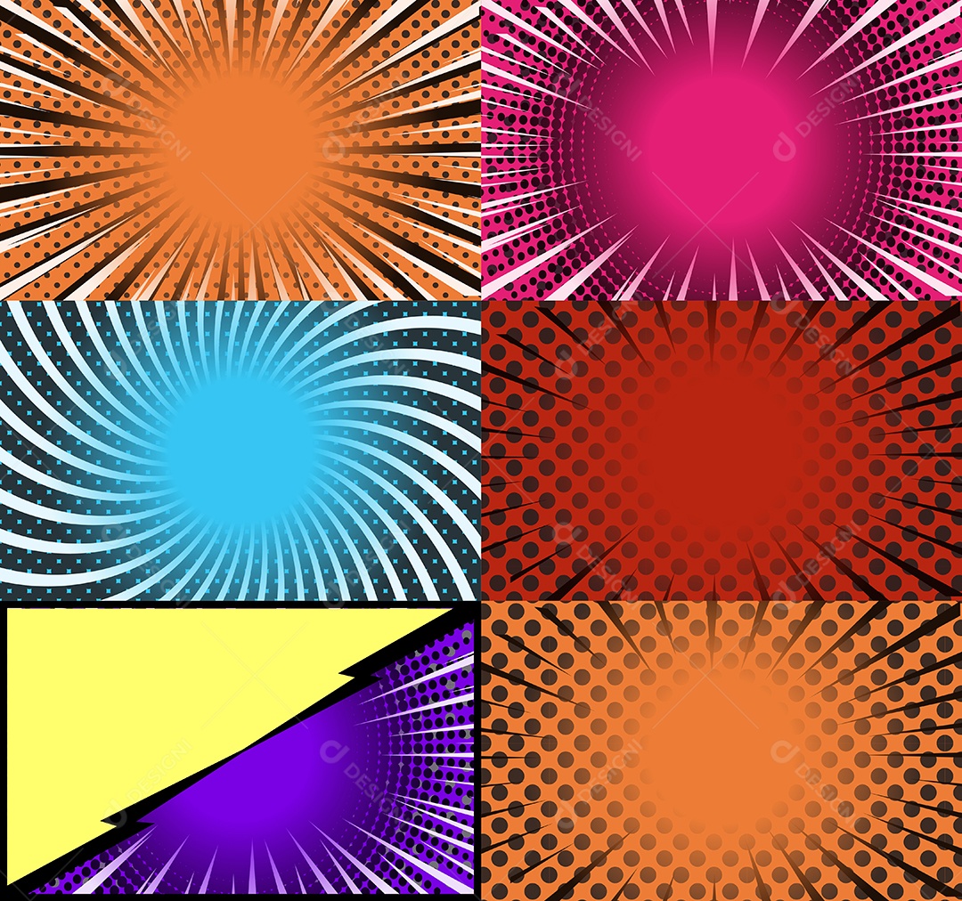 Vetor retrô de fundo em quadrinhos Colorida Vetor EPS