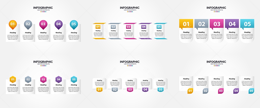 Conjunto de infográficos vetoriais para fazer sua publicidade Vetor EPS