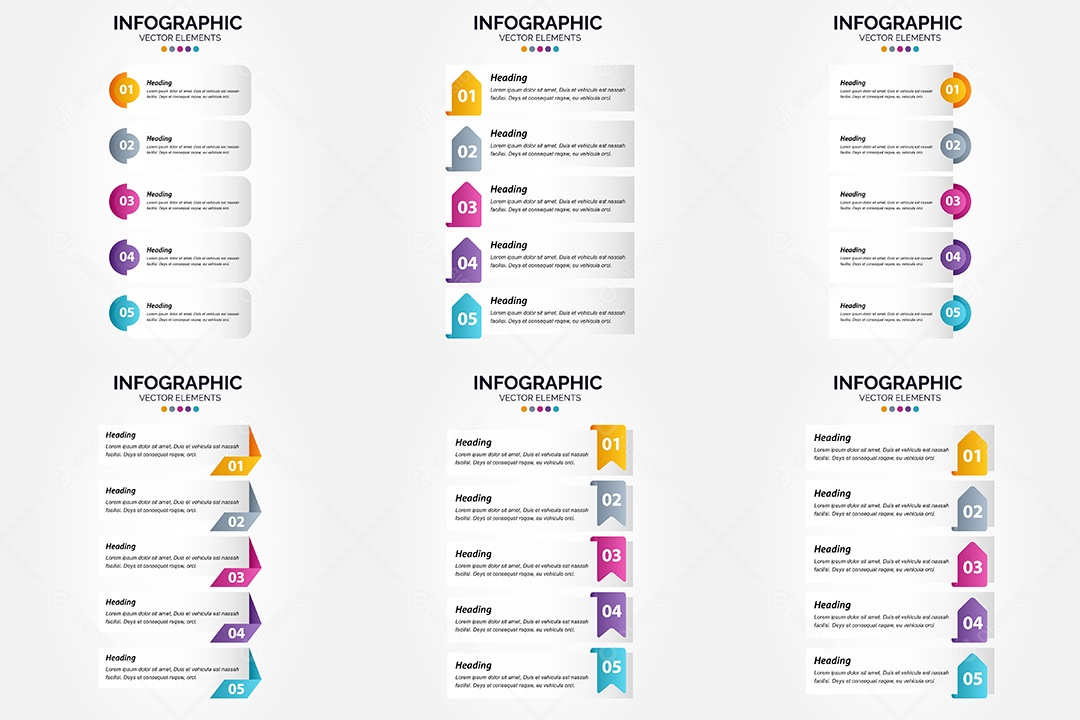 Conjunto de infográficos vetoriais para fazer sua publicidade Vetor EPS