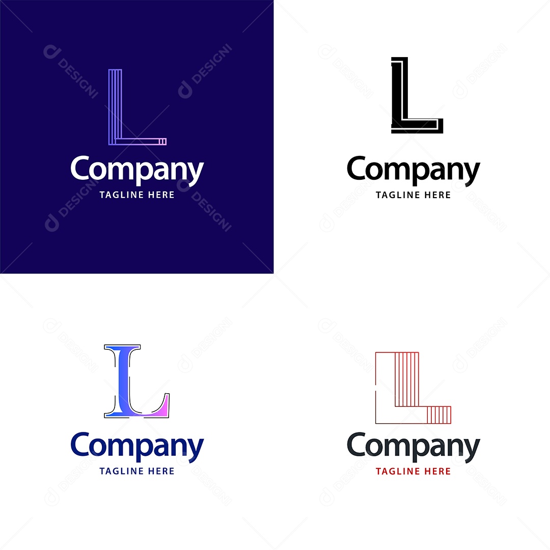Logo L Logotipos Modernos AI Editável