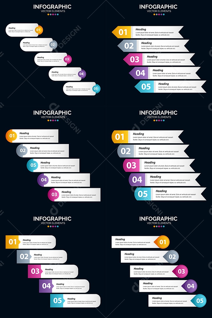 Conjunto de infográficos vetoriais para fazer sua publicidade Vetor EPS