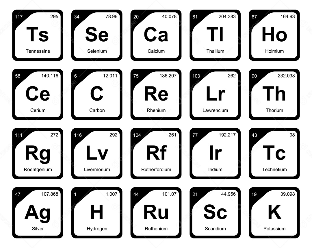 Tabela Periódica Ícones Vetor EPS