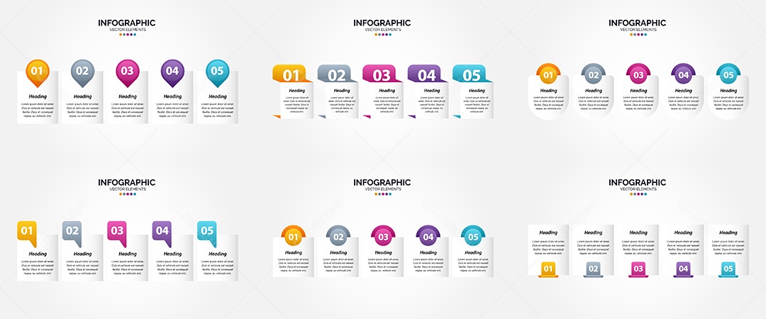 Conjunto de infográficos vetoriais para fazer sua publicidade Vetor EPS