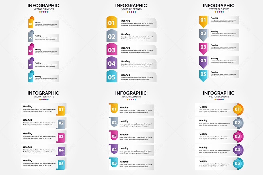 Conjunto de infográficos vetoriais para fazer sua publicidade Vetor EPS