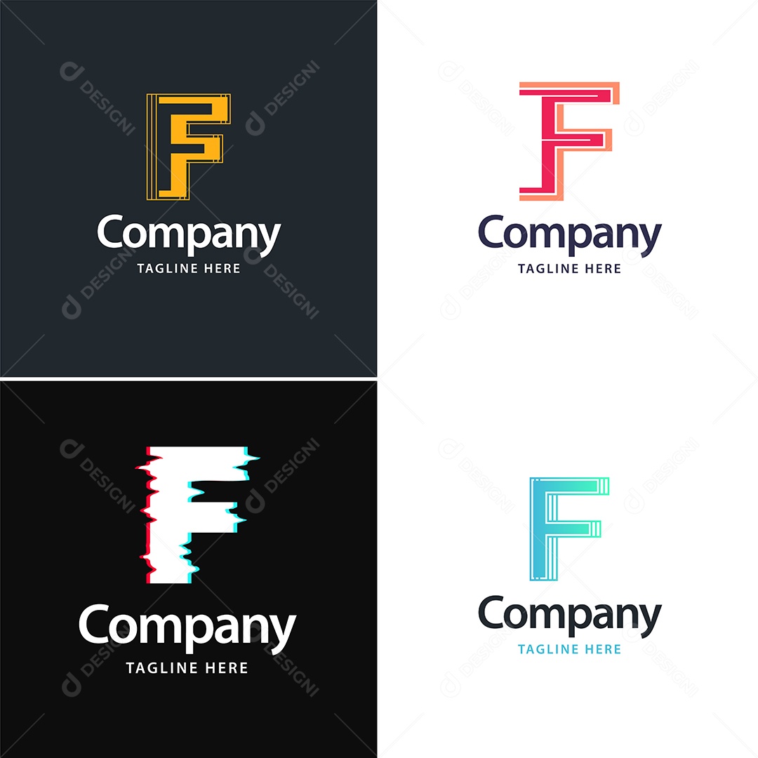 Logo F Logotipos Modernos AI Editável