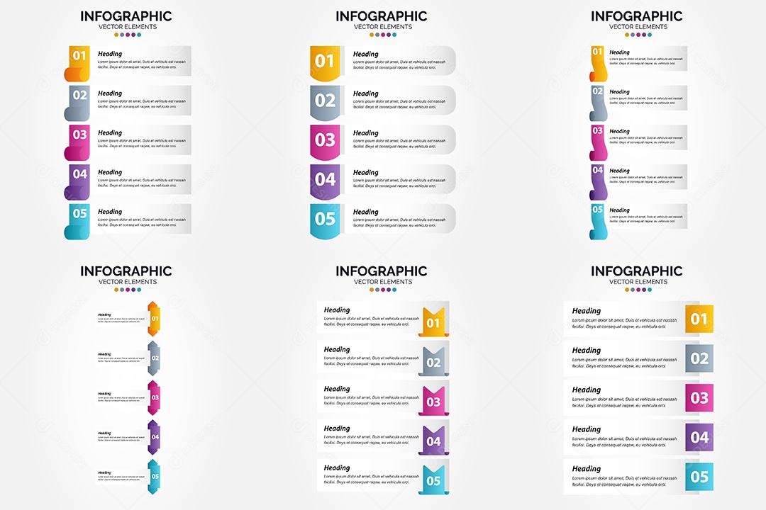Conjunto de infográficos vetoriais para fazer sua publicidade Vetor EPS