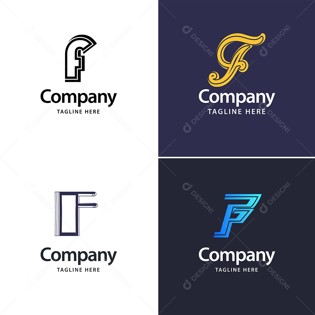 Logo F Logotipos Modernos AI Editável
