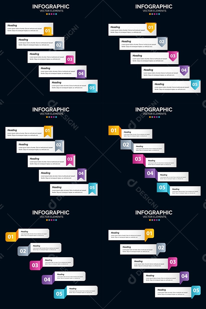 Conjunto de infográficos vetoriais para fazer sua publicidade Vetor EPS