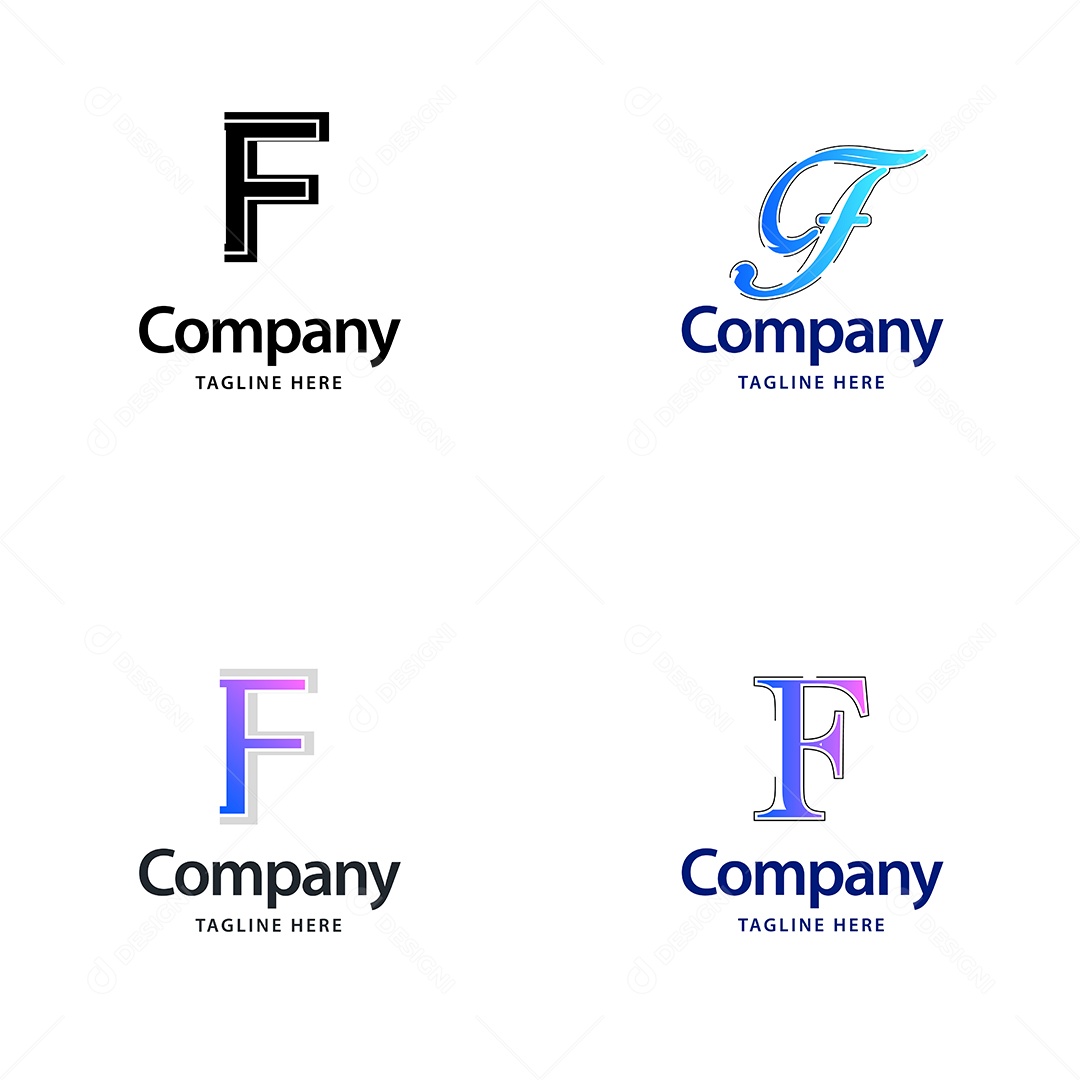 Logo F Logotipos Modernos AI Editável