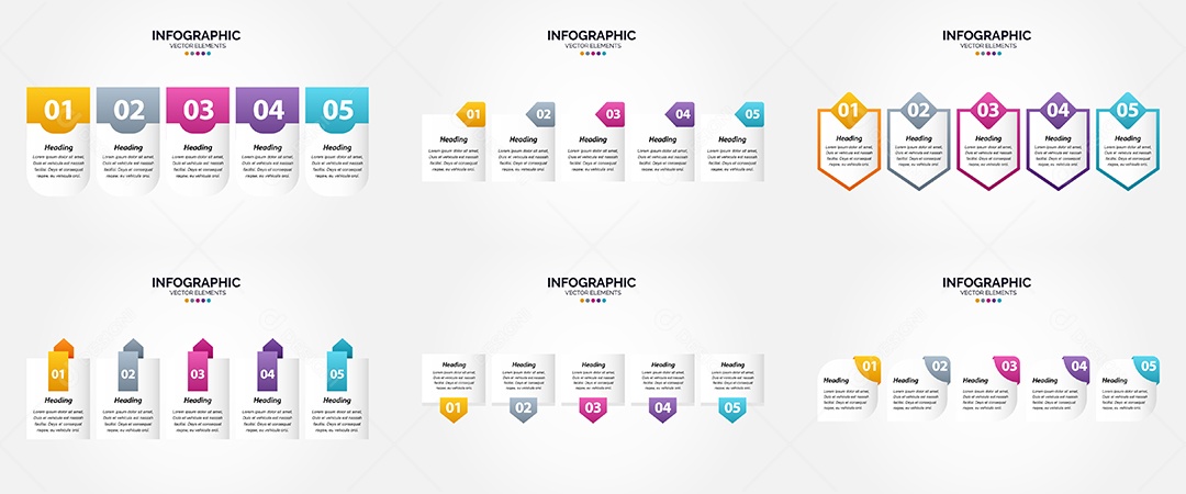 Conjunto de infográficos vetoriais para fazer sua publicidade Vetor EPS