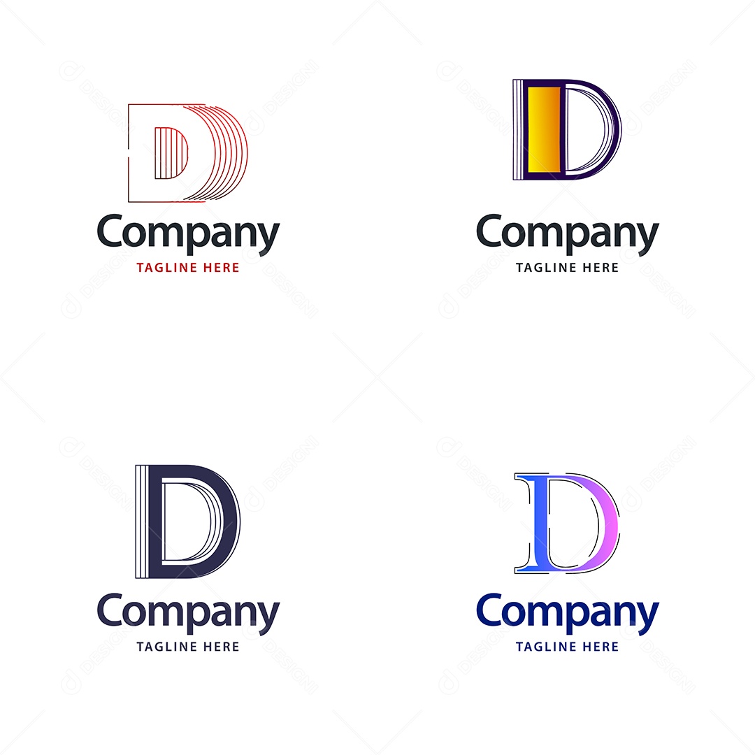 Logo D Logotipos Modernos AI Editável