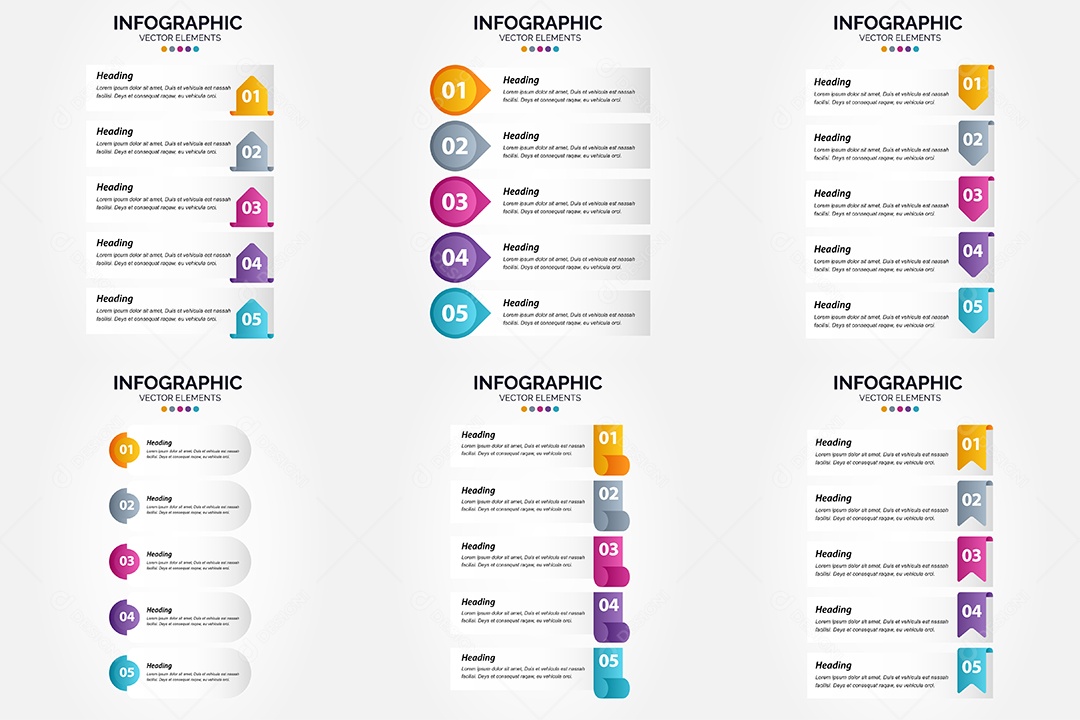 Conjunto de infográficos vetoriais para fazer sua publicidade Vetor EPS