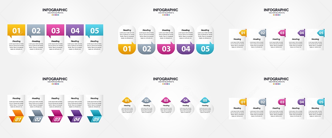Conjunto de infográficos vetoriais para fazer sua publicidade Vetor EPS