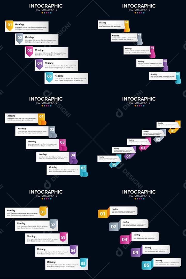 Conjunto de infográficos vetoriais para fazer sua publicidade Vetor EPS