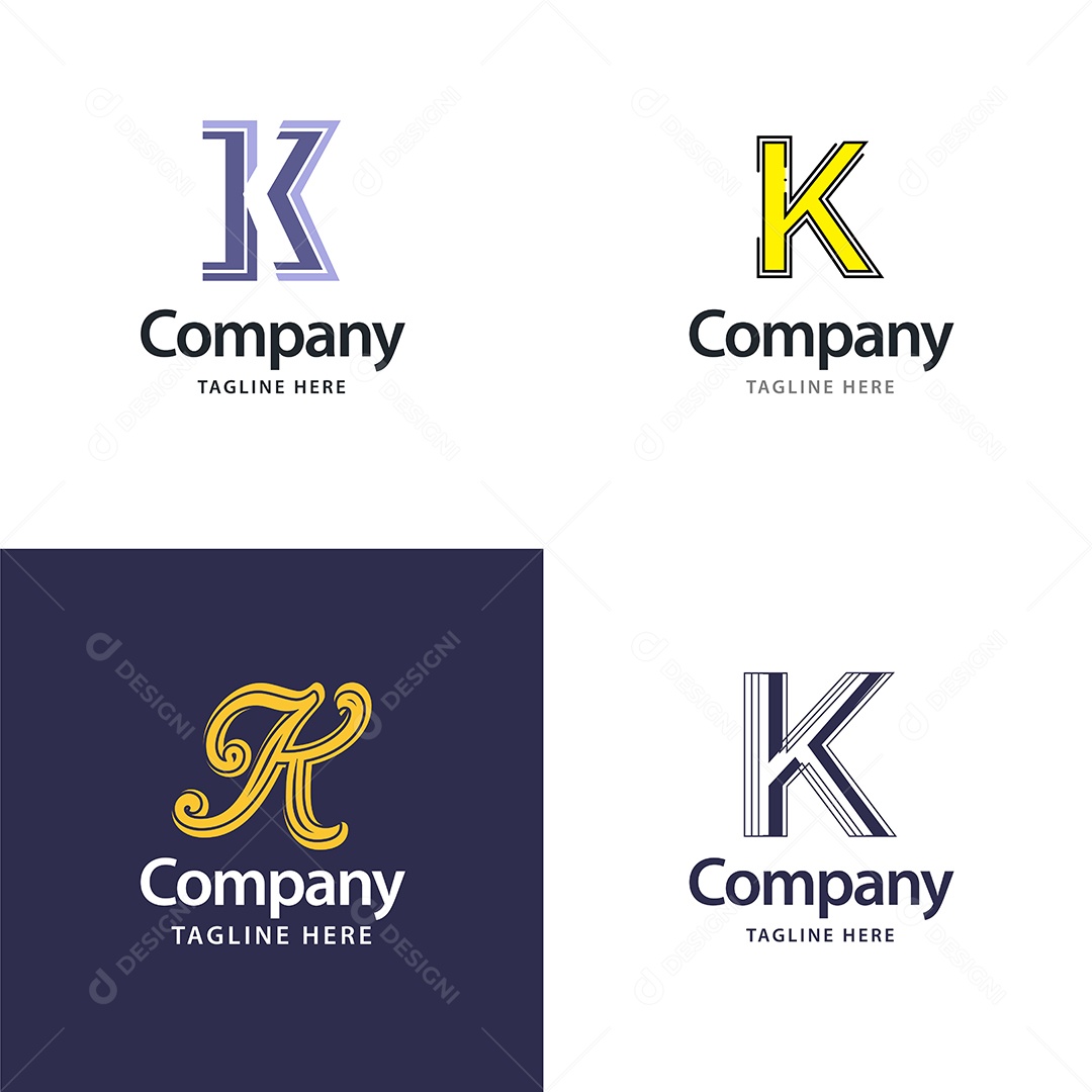 Logo K Logotipos Modernos AI Editável