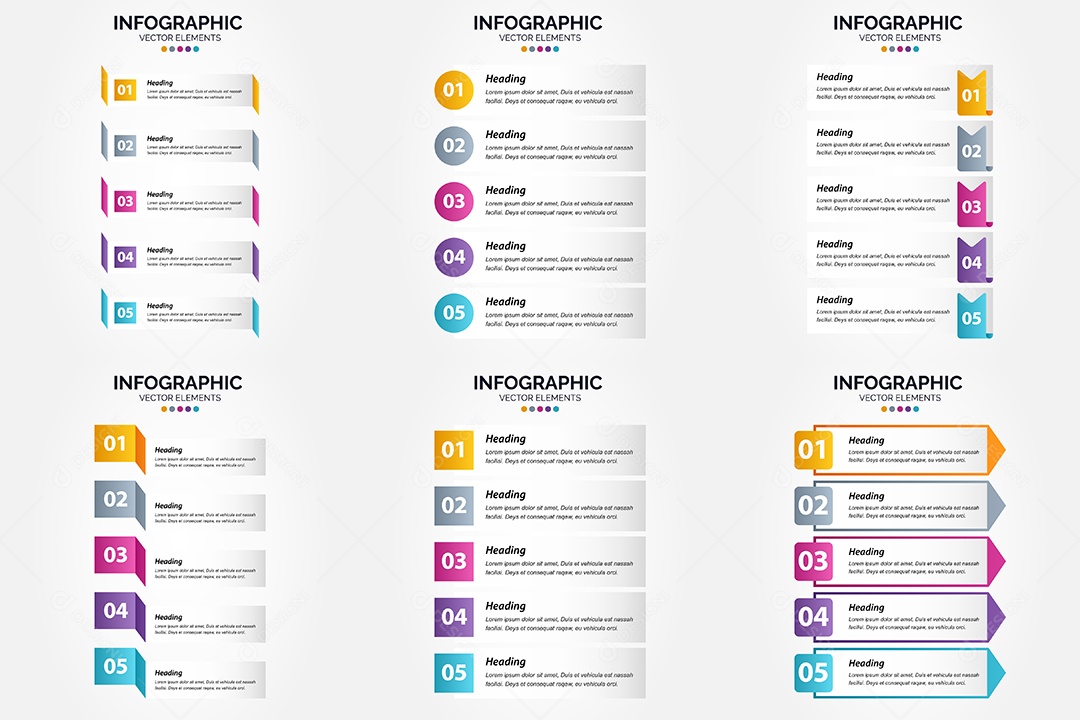Conjunto de infográficos vetoriais para fazer sua publicidade Vetor EPS