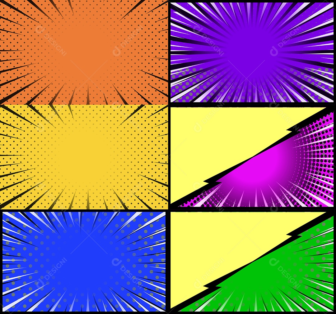 Vetor retrô de fundo em quadrinhos Colorida Vetor EPS